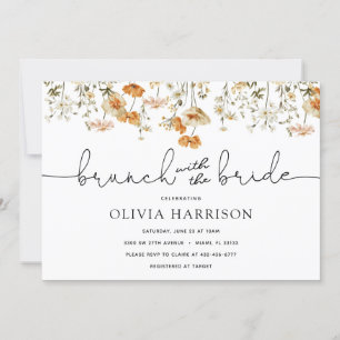Golden Wildflower Brunch with the Bride Shower Invitation