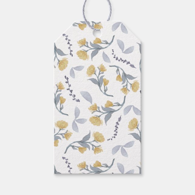 Golden Wildflower Pattern Gift Tags (Front)