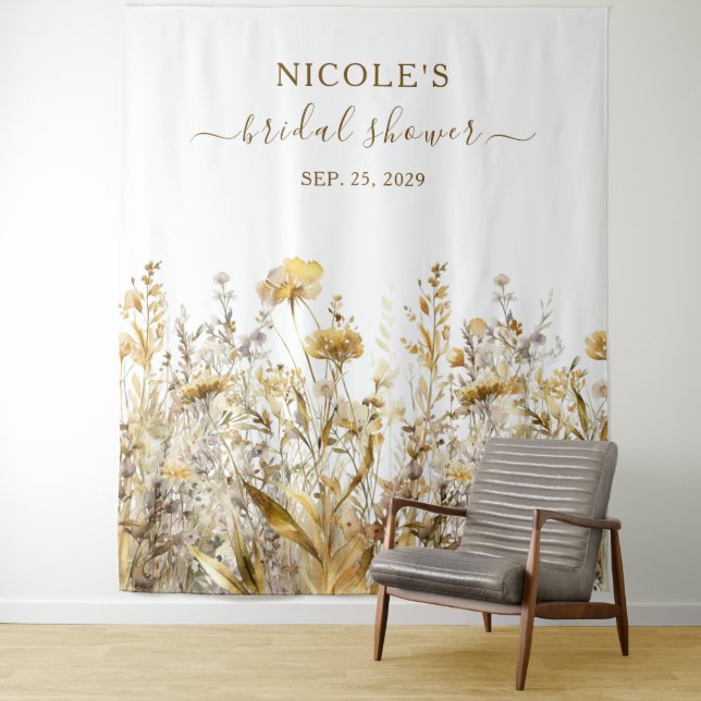 Golden Wildflowers Fall Bridal Shower Backdrop (In Situ)