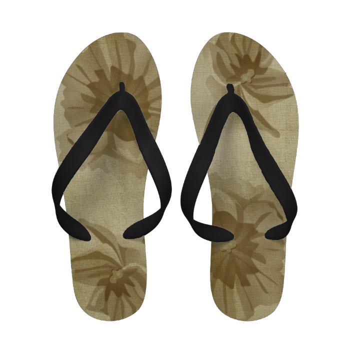 Golden Wildflowers Flips Flip Flops