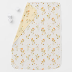 Golden Wildflowers Reversible Baby Blanket