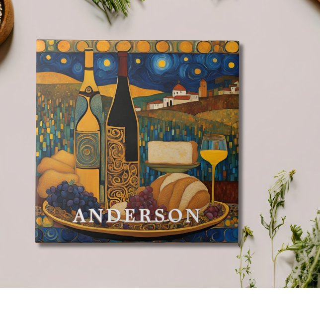 Golden Wine Glass Still Life  Ceramic Tile (Creator Uploaded)