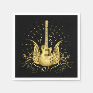 Golden Winged Guitar Napkins