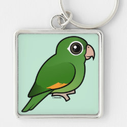 Birdorable Golden-winged Parakeet Premium Square Keychain