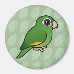 Birdorable Golden-winged Parakeet Round Magnet