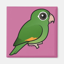 Birdorable Golden-winged Parakeet Square Magnet