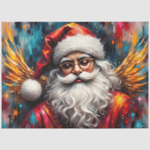Golden Winged Saint Nick Vintage Christmas  Tissue Paper