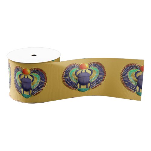 Golden Winged Scarab Grosgrain Ribbon