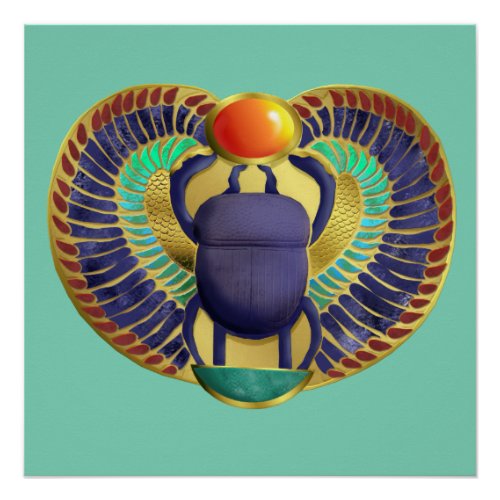 Golden Winged Scarab Poster