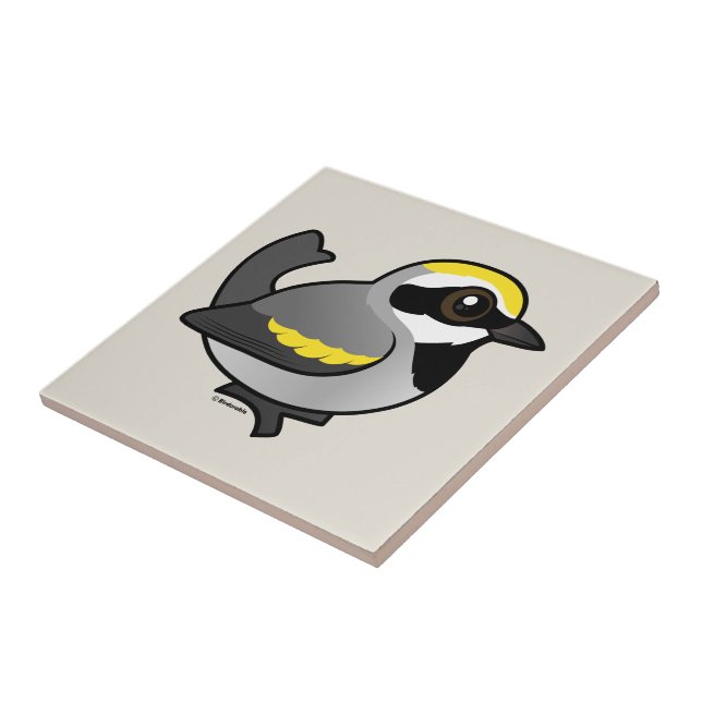 Golden-winged Warbler Ceramic Tile (Side)