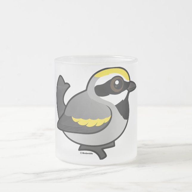 Golden-winged Warbler Frosted Glass Coffee Mug (Center)
