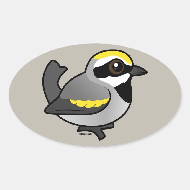 Golden-winged Warbler Oval Sticker (Front)