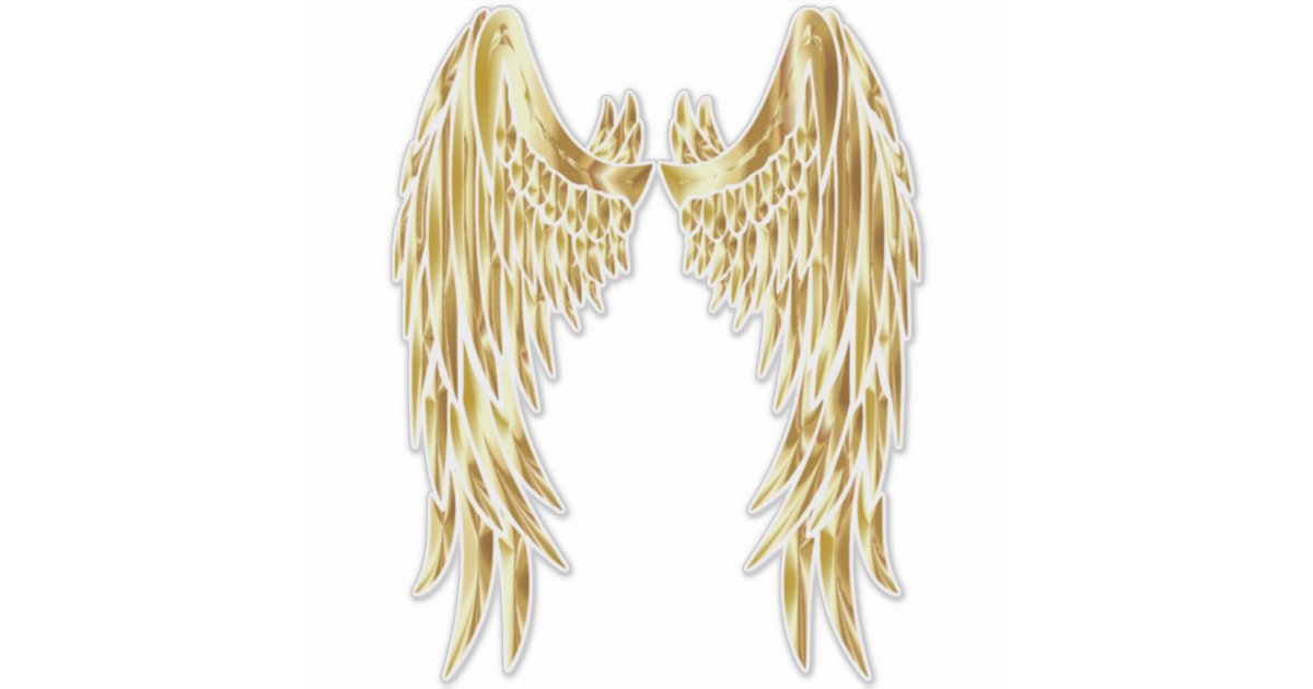 Wings in gold. Golden angel wings Sticker