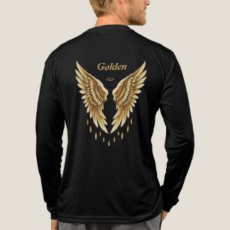 Golden Wings T-Shirt – Elegant Black & Gold Angeli Tri-Blend Shirt