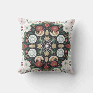 Golden Winter Bloom Pillow