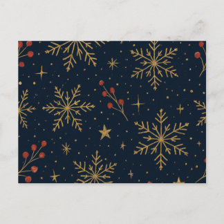 Golden Winter Glow Pattern | Holiday Postcard