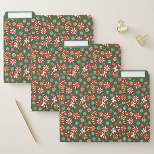 Golden Winter Sweet Snowfall Candy Cane File Folder