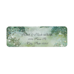 Golden Winter Wonderland Elegant Magical Snowflake Label