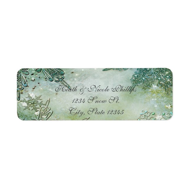 Golden Winter Wonderland Elegant Magical Snowflake Label (Front)
