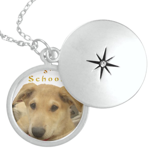 Golden Wisdom: A Dog's-Eye View of Life's School Locket Necklace (Front)