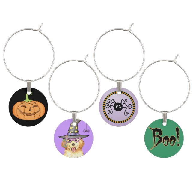 Golden Witch Wine Charm (Staggered)