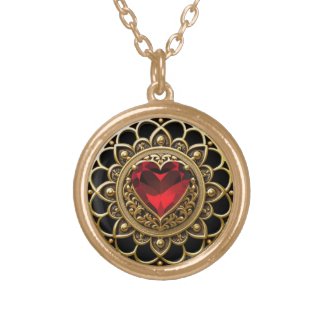 Golden with Red Heart