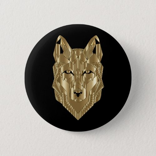 Golden Wolf Button