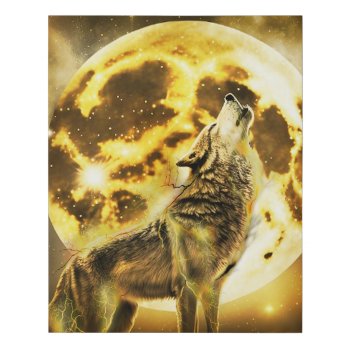 Golden Wolf Faux Canvas Print by CBgreetingsndesigns at Zazzle