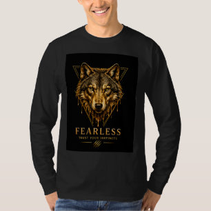 Golden Wolf Fearless Animal 🐺 T-Shirt