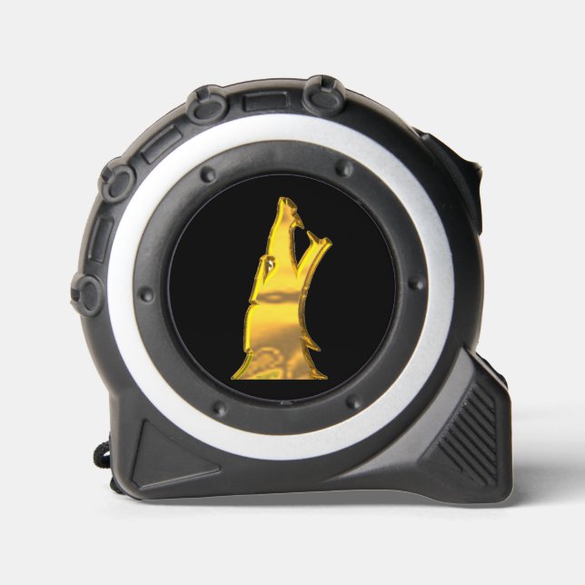 Golden Wolf Head black tape measure (Front)