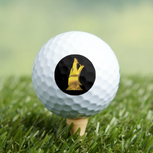 Golden Wolf Head blk Bridgestone e6 golf balls 12