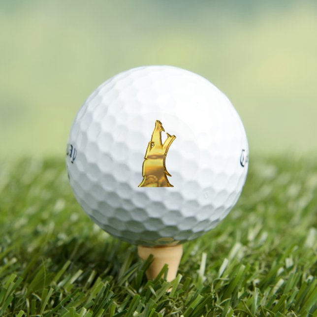 Golden Wolf Head Callaway Supersoft golf balls (Insitu Tee)