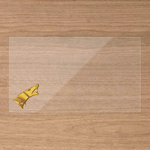 Golden Wolf Head clear business cards tilted small