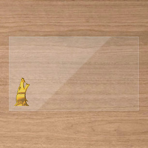 Golden Wolf Head clear business cards vert small