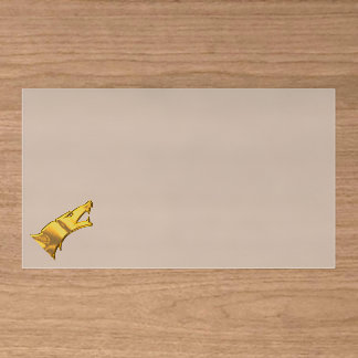 Golden Wolf Head frosted business cards tilted sm