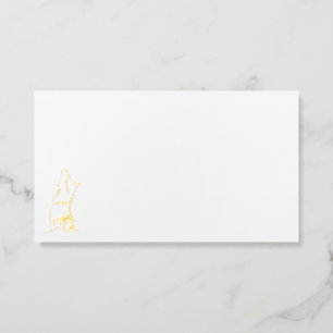 Golden Wolf Head gold foil white business cards sm