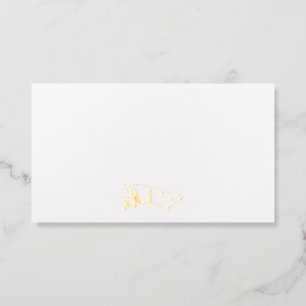 Golden Wolf Head gold foil white business cards sm