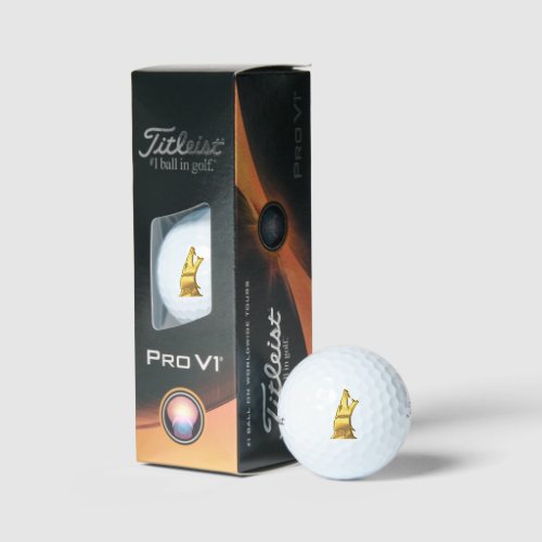 Golden Wolf Head Titleist Pro V1 golf balls 3 pk