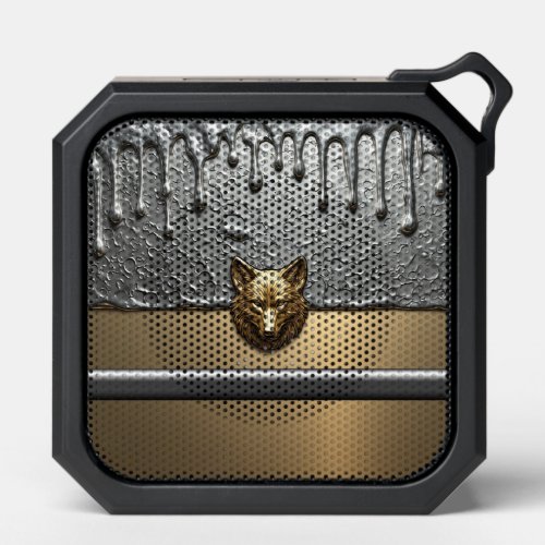 Golden Wolf Relief With Metal Drip Effect Bluetooth Speaker