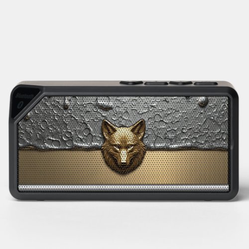 Golden Wolf Relief With Metal Drip Effect Bluetooth Speaker