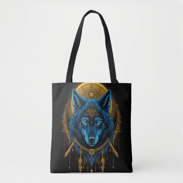 Golden wolf tote bag (Front)