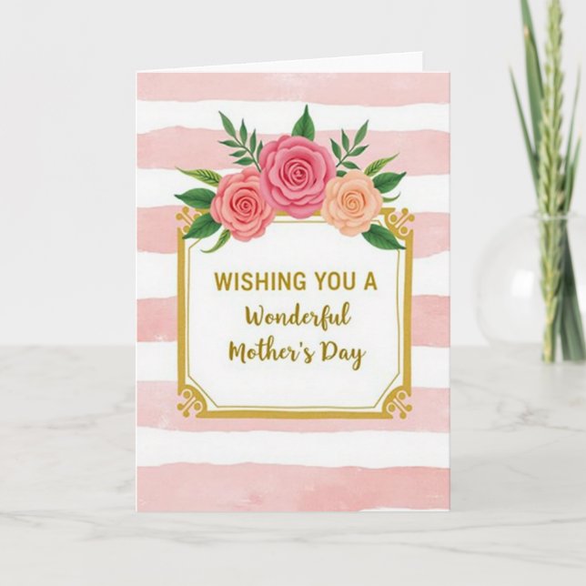 Golden Wonderful Mothers Day Card (Front)
