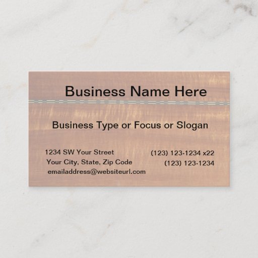 Customizable Golden wood grain with inlay background  #2 business card template