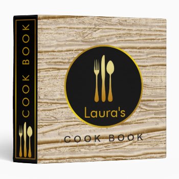 Golden Wood Recipe Family Cook Book Kitchen 3 Ring Binder by tsrao100 at Zazzle