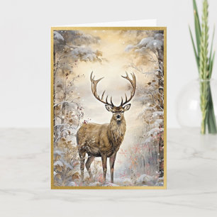 Golden Woodland Elk Beauty Card