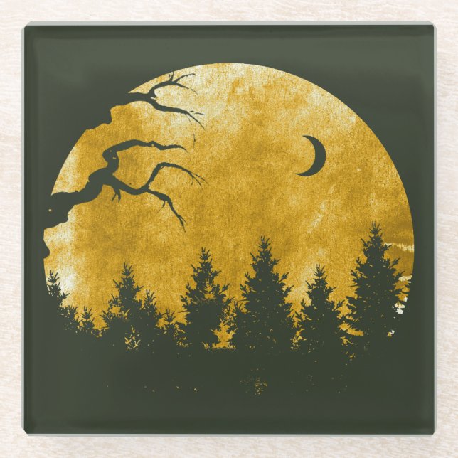 Golden Woods Glass Coaster (Front)