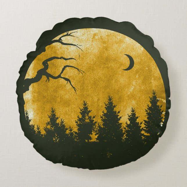 Golden Woods Round Pillow (Front)