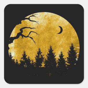 Golden Woods Square Sticker