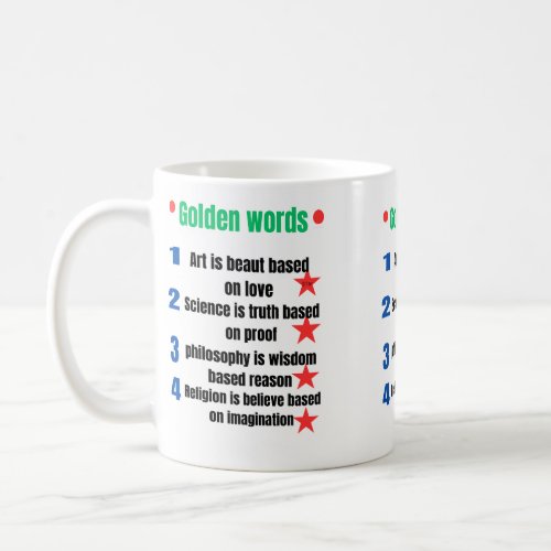 Golden words coffee mug