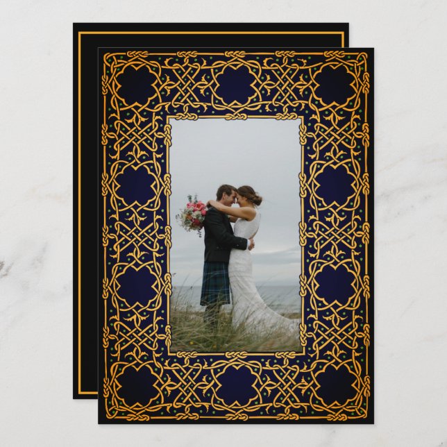 Golden Woven Celtic Knot Invitation (Front/Back)